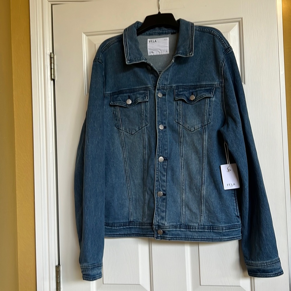 NWT  mens denim zip up jacket FF.LA